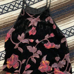 Forever 21 Satin and Silk Floral Tank Top